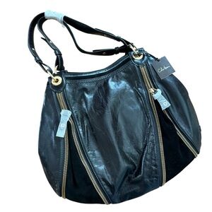 Cole Haan Moto Black Genuine Leather Women's Shoulder Bag NWT